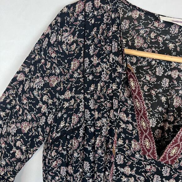 ASTR The Label Stella Women's Dress Size Large Drop-Waist BOHO Mini Long Sleeve - Picture 10 of 11